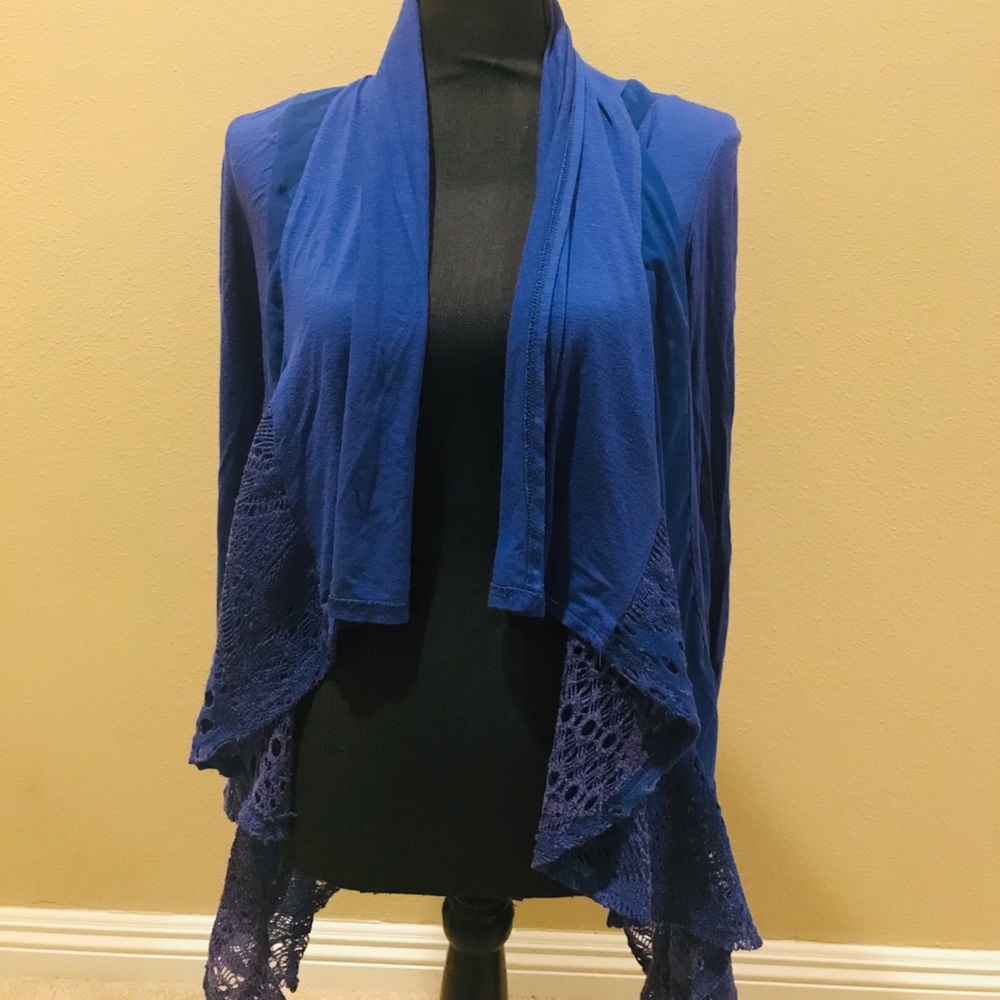 Maternity Violet Waterfall Lace Cardigan
